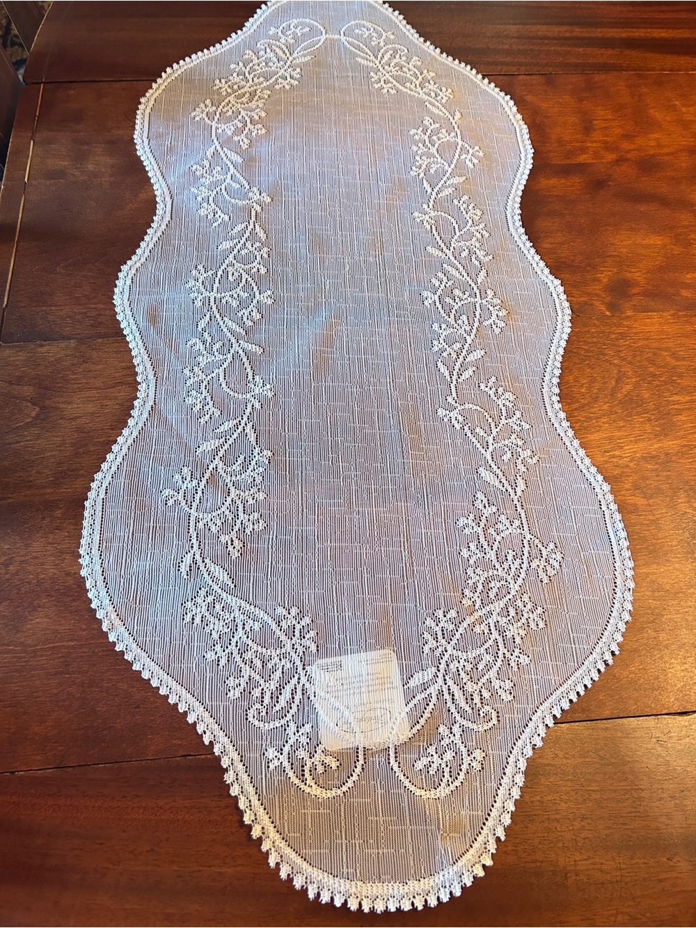Heritage Lace Sheer Divine White Embroidery Table Runner NWT - Picture 7 of 11